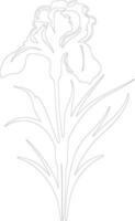 AI generated iris  outline silhouette vector