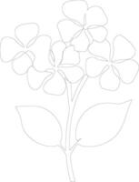 ai generado hortensia contorno silueta vector