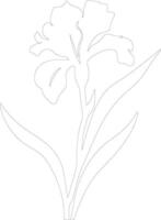 AI generated iris  outline silhouette vector