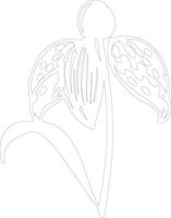 AI generated ladys slipper  outline silhouette vector