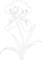 AI generated iris  outline silhouette vector