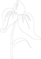 AI generated ladys slipper  outline silhouette vector