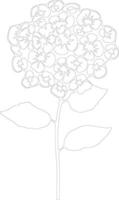 AI generated lantana  outline silhouette vector