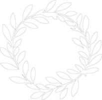 AI generated laurel  outline silhouette vector