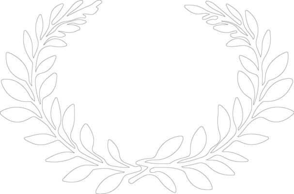 AI generated laurel  outline silhouette
