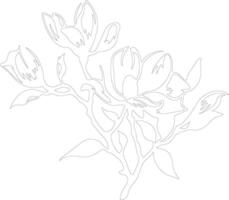 ai generado magnolia contorno silueta vector