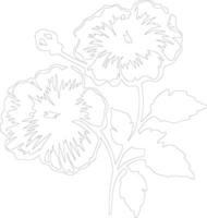 AI generated mallow  outline silhouette vector