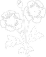 AI generated mallow  outline silhouette vector