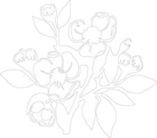 AI generated mock orange  outline silhouette vector