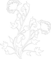 AI generated morning glory  outline silhouette vector