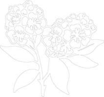 AI generated mountain laurel  outline silhouette vector