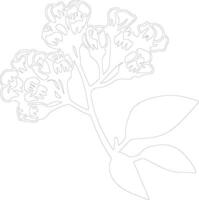 AI generated mountain laurel  outline silhouette vector