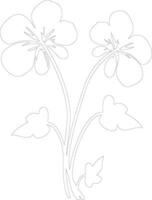 AI generated nasturtium  outline silhouette vector