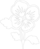 AI generated pansy  outline silhouette vector