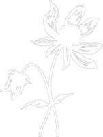 AI generated pasque flower  outline silhouette vector