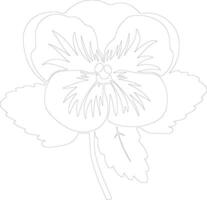 AI generated pansy  outline silhouette vector