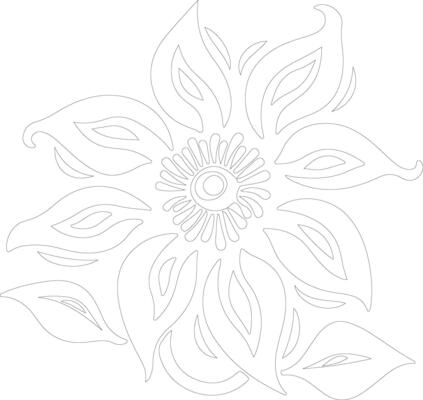 AI generated passionflower  outline silhouette