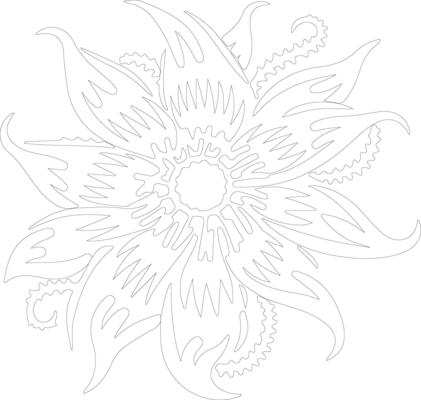 AI generated passionflower  outline silhouette