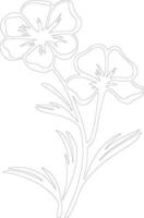 AI generated phlox  outline silhouette vector