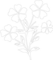 AI generated phlox  outline silhouette vector