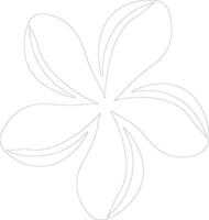 AI generated plumeria  outline silhouette vector