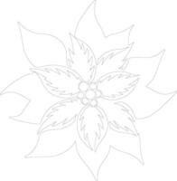 ai generado flor de pascua contorno silueta vector