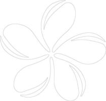 AI generated plumeria  outline silhouette vector