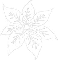 AI generated Poinsettia  outline silhouette vector