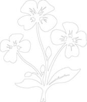 AI generated primrose  outline silhouette vector