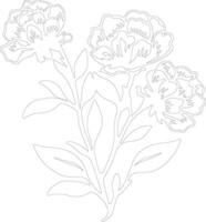 AI generated rhododendron outline silhouette vector