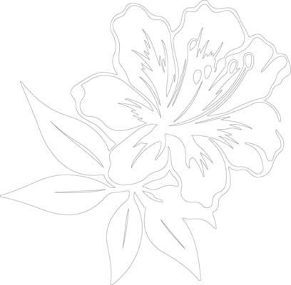 AI generated rhododendron  outline silhouette