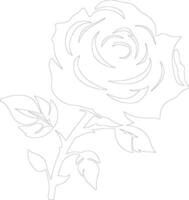 AI generated rose  outline silhouette vector