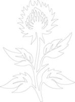 AI generated safflower  outline silhouette vector