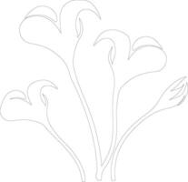 AI generated sego lily  outline silhouette vector