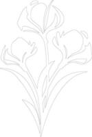 AI generated sego lily  outline silhouette vector