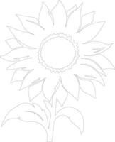 ai generado girasol contorno silueta vector