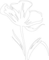 AI generated sego lily  outline silhouette vector