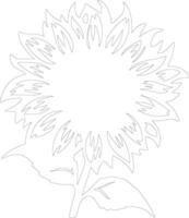 ai generado girasol contorno silueta vector