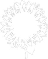 AI generated sunflower  outline silhouette vector