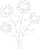 AI generated tickseed outline silhouette vector