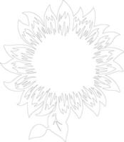 ai generado girasol contorno silueta vector