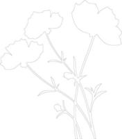 AI generated tickseed  outline silhouette vector