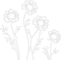 AI generated tickseed  outline silhouette vector