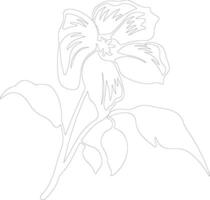 AI generated trillium  outline silhouette vector