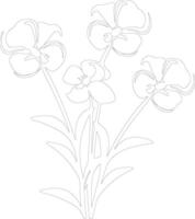 AI generated wallflower  outline silhouette vector