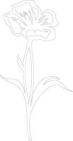 AI generated wallflower  outline silhouette vector