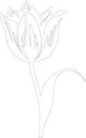 AI generated tulip  outline silhouette vector