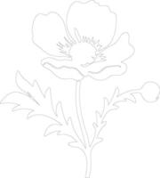 AI generated anemone  outline silhouette vector