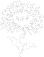 AI generated aster  outline silhouette vector