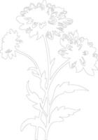 AI generated aster  outline silhouette vector